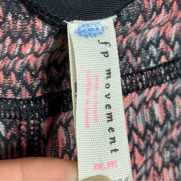 Free People Movement Wild and Free Black Gray Peach Workout Leggings - Picture 8 of 11